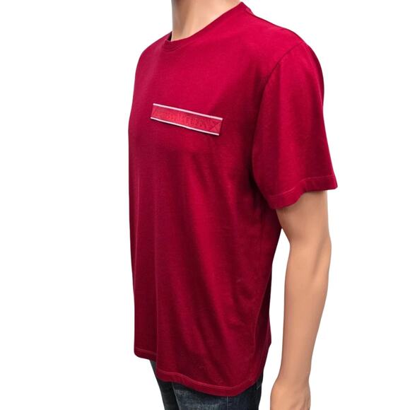 ALEXANDER MCQUEEN Logo Tape T-Shirt Tee Size L Red Crewneck Cotton Short Sleeve - Picture 8 of 12